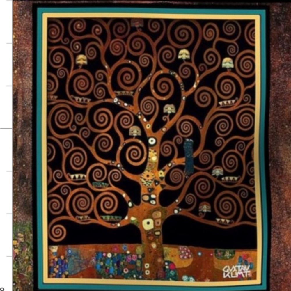 Fabric Swatch, Under the Tree of Life by Klimt, Cotton